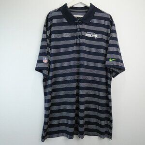Nike Onfield Apparel Mens Shirt XXL Polo Seattle Seahawks Blue Logo Swoosh